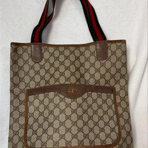 Gucci Sheri Line Brown GG Supreme Tote